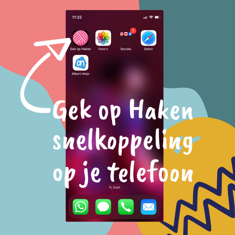 Gek op Haken snelkoppeling op je telefoon of tablet