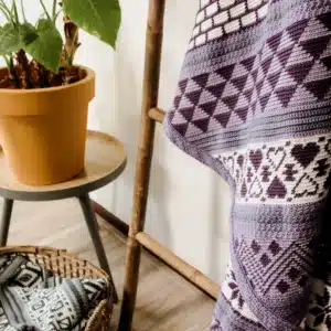 sfeerfoto van dekens met Fair Isle techniek