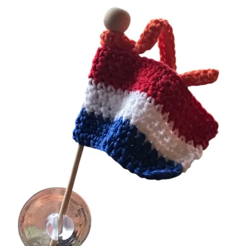 Gehaakt vlaggetje-witte achtergrond