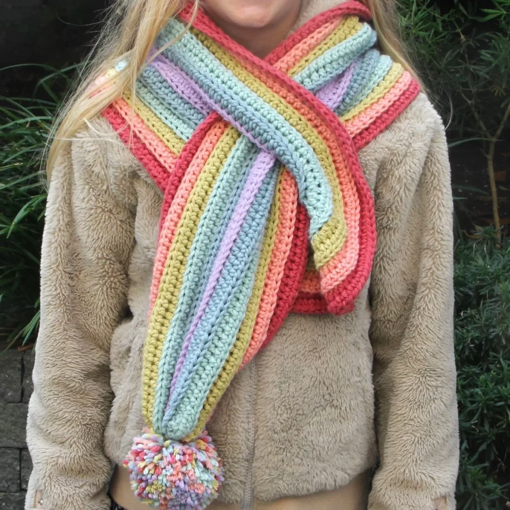 regenboogsjaal van gek op haken