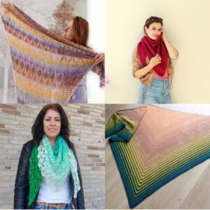 voorbeeld gehaakte sjaals - mix van 4